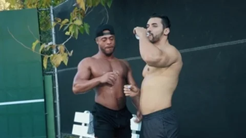 HotHouse: Bodybuilder having fun with big dick guy